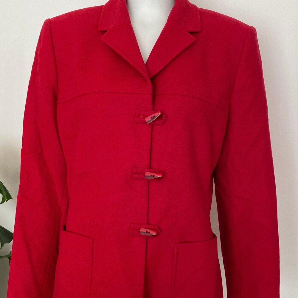 Vintage 1980s/90s Kasper A.S.L. Petite Red Wool Jacket